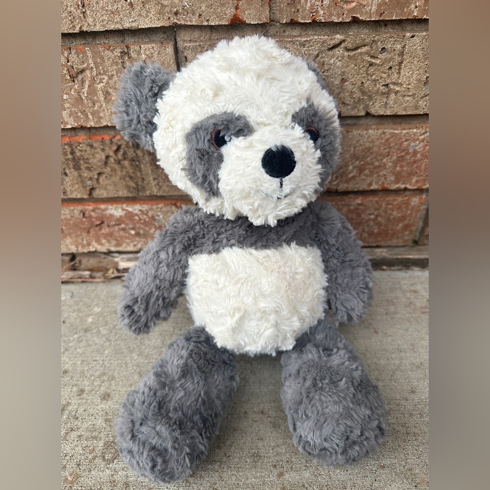 Spark Create Imagine Panda Bear Plush Rattle Gray White Stuffed Animal 12”